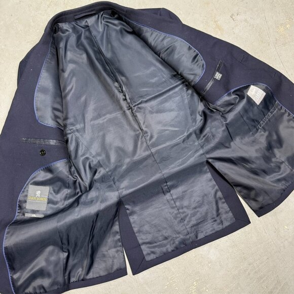 Dan John Super Garebi Blazer Sport Coat Slim Fit Navy Blue 36R - Picture 6 of 11